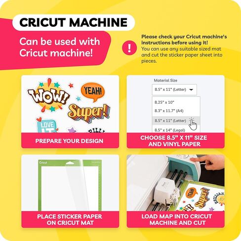 Sticker Paper for Inkjet Printer - Printable Vinyl Sticker Paper - Sticker Paper - (90 Sheets, 8.5 x 11", Matte White) - Sticker Printer Paper - Cricut Sticker Paper Printable in Kuwait