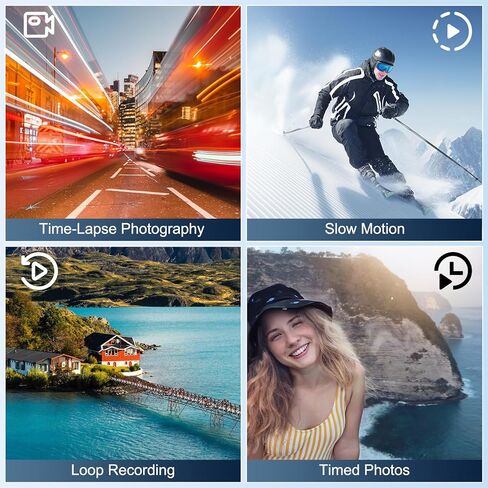 كاميرا فيديو بدقة 4K فائقة الدقة بدقة 48 ميجابكسل، كاميرا تسجيل فيديو لليوتيوب مع واي فاي والتحكم في التطبيقات، مسجل فيديو مع عمر بطارية 3X، تكبير 16X، ميكروفون خارجي، شاشة IPS 270 درجة، بطاقة TF سعة 32 جيجابايت in Kuwait