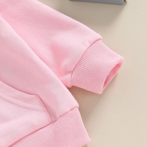 Toddler Baby Boy Girl Hoodies Solid Color Long Sleeve Kangaroo Pocket Hooded Sweatshirt Top Fall Winter Clothes in Kuwait