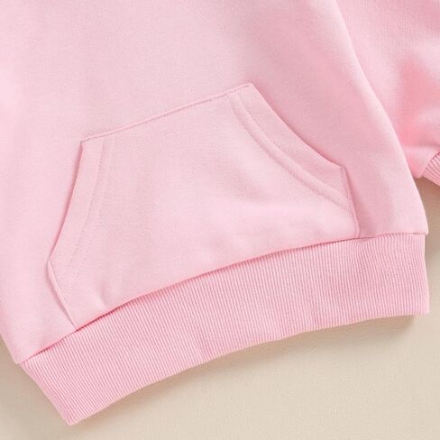 Toddler Baby Boy Girl Hoodies Solid Color Long Sleeve Kangaroo Pocket Hooded Sweatshirt Top Fall Winter Clothes in Kuwait