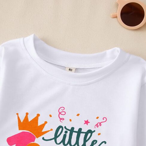 Baby Girl First Birthday Shirt Crown Little Miss Onederful Long Sleeve T-Shirt Top One Year Old Birthday Outfit in Saudi Arabia