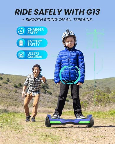 Gyroor Hoverboard New G13 All Terrain Hoverboard with LED Lights & 500W Motor, Self Balancing Off Road Hoverboards with Bluetooth for Kids ages 6-12 and Adults in Saudi Arabia