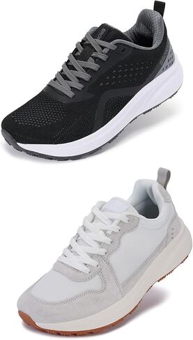 حذاء BRONAX نسائي بمقدمة واسعة باللون الأسود والرمادي مقاس 5.5 واط in Kuwait