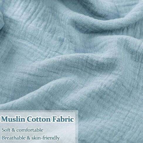 Baby Nursing Pillow Cover, Removeable Breastfeeding Pillow Slipcover, Muslin Nursing Pillow Case for Newborn Boys Girls, Soft Fabric Fits Snug On Infant, Washable & Breathable, Blue (Cover Only) in Saudi Arabia