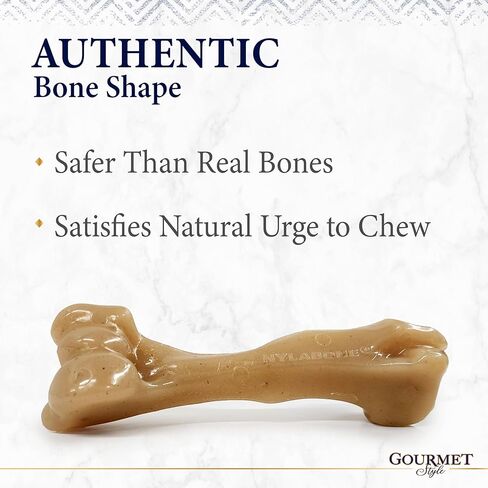 لعبة مضغ قوية للكلاب من Nylabone Gourmet Style كلاسيكية وعظم الفخذ، عبوتان، ألعاب مضغ للكلاب، نكهة الشيدر المسنة ونكهة الضلع الخلفي للأطفال، كبيرة/عملاقة (عدد 2) in Saudi Arabia