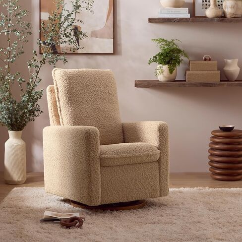 Babyletto Cali Pillowback Swivel Glide في Boucle، Greenguard Gold وCertiPUR-US in Saudi Arabia