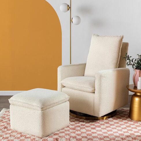Babyletto Cali Pillowback Swivel Glide في Boucle، Greenguard Gold وCertiPUR-US in Saudi Arabia