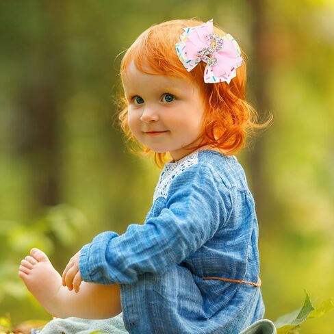 2Pcs Birthday Hair Bow for Girls, Pink Sprinkle Confetti Hair Clip for Baby Girls 1st Birthday Party Decorations in Kuwait