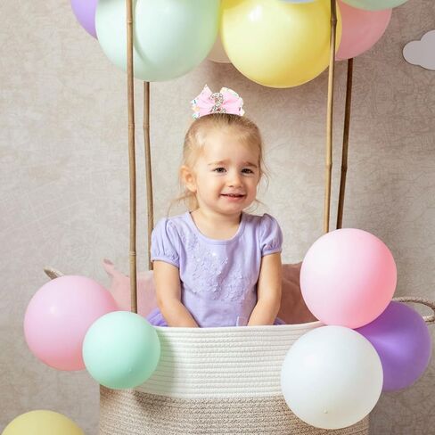 2Pcs Birthday Hair Bow for Girls, Pink Sprinkle Confetti Hair Clip for Baby Girls 1st Birthday Party Decorations in Kuwait