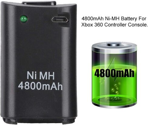 360 Battery Pack Rechargeable 360 Battery Pack Abs 2 in 1 4800Mah Rechargeable Gamepad Ni Mh Battery for 360 Controller Console in Saudi Arabia