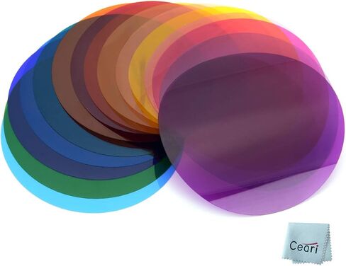 مجموعة جل تأثير الألوان Godox V11C للاستخدام مع لوحة توزيع AK-R16 لـ Godox V1-C، V1-N، V1-S Speedlite، AD200، AD200PRO مع رأس فلاش H200R (15 لون 30 قطعة) in Saudi Arabia