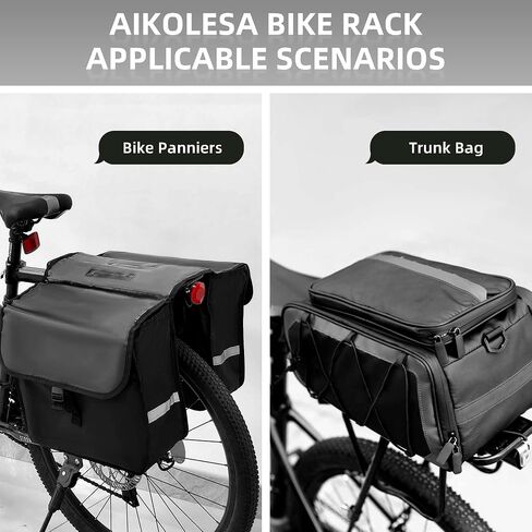 Rear Bike Rack, Aluminum Alloy Bike Cargo Pannier Rack for Back of Bike 110 Lb Quick Release Bike Reflective Adjustable Luggage Touring Carrier Cargo Rack Mountain Road Bicycle Rack Black in Kuwait