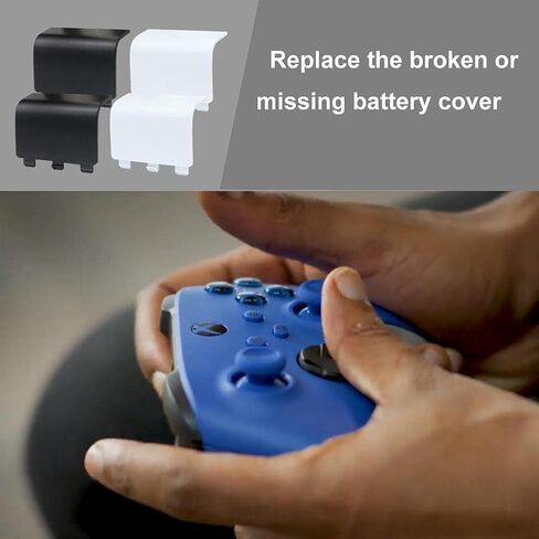 باب بديل لغطاء البطارية لجهاز Xbox Series X، وحدة تحكم Xbox Series S، جزء إصلاح غلاف البطارية الخلفي متوافق مع وحدة تحكم Xbox Core (2 أسود + 2 أبيض) in Kuwait