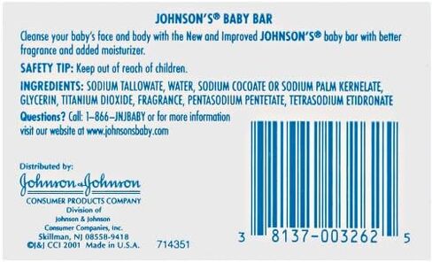 Johnson's Baby Soap Bar Gentle for Baby Bath and Skin Care, Hypoallergenic, 3 Ounce in Saudi Arabia