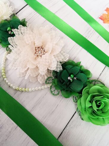 Maternity Flower Sash Belt Baby Shower for Mommy Pregnancy Belly Sash in Saudi Arabia