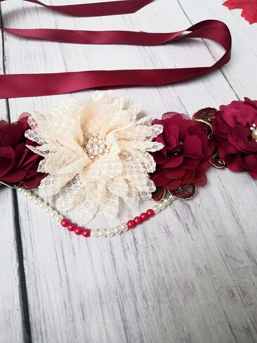 Maternity Flower Sash Belt Baby Shower for Mommy Pregnancy Belly Sash in Saudi Arabia