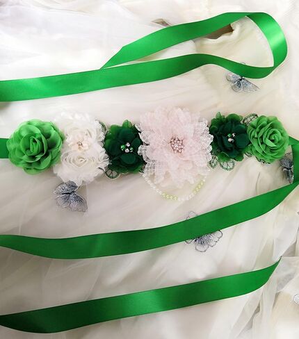 Maternity Flower Sash Belt Baby Shower for Mommy Pregnancy Belly Sash in Saudi Arabia
