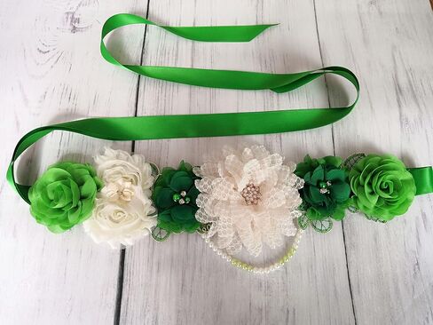 Maternity Flower Sash Belt Baby Shower for Mommy Pregnancy Belly Sash in Saudi Arabia