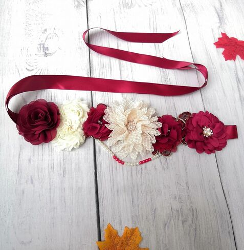Maternity Flower Sash Belt Baby Shower for Mommy Pregnancy Belly Sash in Saudi Arabia