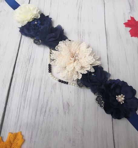 Maternity Flower Sash Belt Baby Shower for Mommy Pregnancy Belly Sash in Saudi Arabia