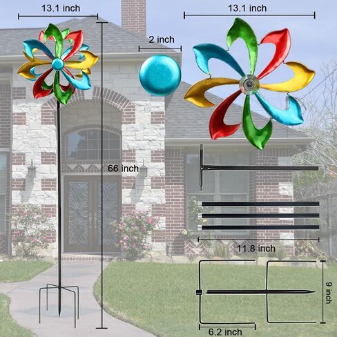 Peacock Wind Spinner for Outdoors, Metal Wind Sculpture Peacock Waterproof Decor for Garden Patio Lawn in Saudi Arabia