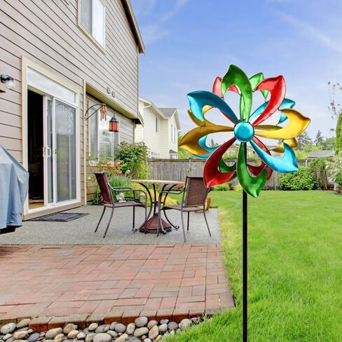 Peacock Wind Spinner for Outdoors, Metal Wind Sculpture Peacock Waterproof Decor for Garden Patio Lawn in Saudi Arabia