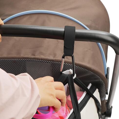 4Pack Universal Baby Stroller Hooks Clips for Hanging Bags and Shopping,Convenient Stroller Straps Accessories, Pink in Saudi Arabia