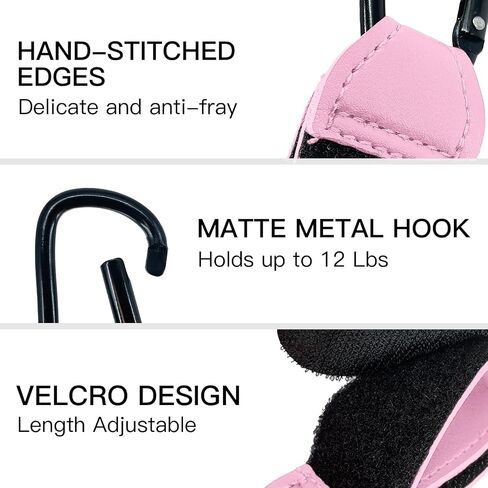 4Pack Universal Baby Stroller Hooks Clips for Hanging Bags and Shopping,Convenient Stroller Straps Accessories, Pink in Saudi Arabia