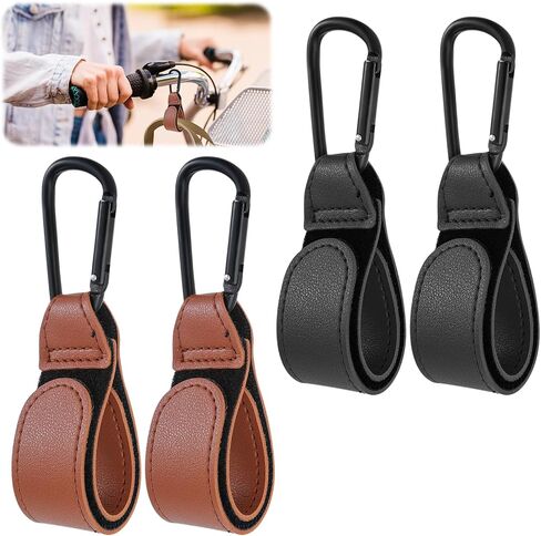 2 Pack Stroller Hooks, 6.1" Large Stroller Clips Stroller Hook Universal Stroller Accessories Multipurpose Mommy Hooks for Hanging Diaper Bags Shopping Cart (Black) in Saudi Arabia