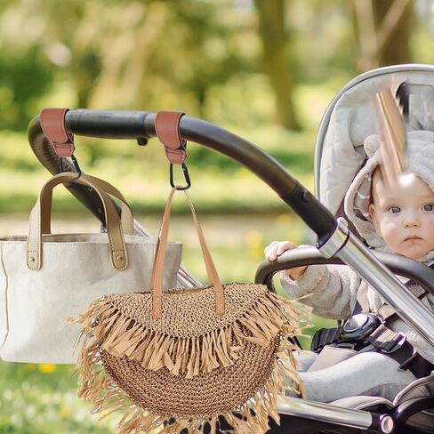 2 Pack Stroller Hooks, 6.1" Large Stroller Clips Stroller Hook Universal Stroller Accessories Multipurpose Mommy Hooks for Hanging Diaper Bags Shopping Cart (Black) in Saudi Arabia