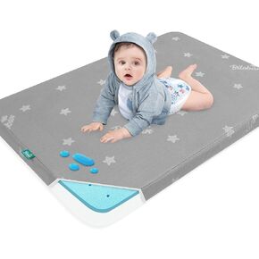 Bassinet Mattress Pad 24x38, Waterproof Soft Baby Foam with Removable Zippered Cover