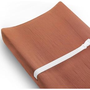 غطاء وسادة تغيير الحفاضات للأطفال الأولاد والبنات، عبوة من قطعتين، أغطية وسائد طاولة تغيير الموسلين بنمط بوهو، أساسيات فراش الحضانة المحايدة ناعمة ومسامية (ميرمية وزهرة-B) in Kuwait