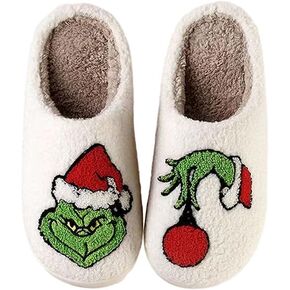Christmas Slippers For Women Men Indoor Soft Warm Cotton Slippers House Memory Foam Slippers Cozy Fluffy Fall Winter Home Slippers