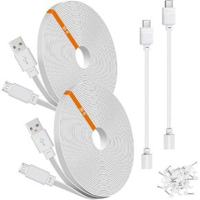 2-Pack 30 ft Camera Power Cord for Blink Outdoor 4 and Blink Mini 2, Extension Cable for Blink Mini, with 1 ft USB C Weather Resistant Adapter