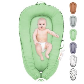 Baby Lounger, 100% Cotton Newborn Lounger for 0-24 Months, Co Sleeping Breathable & Soft Baby Nest, Infant Lounger Baby Floor Seat, Portable Lightweight Lounger Newborn Babies Essentials(Stars)