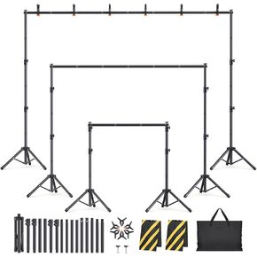 Backdrop Stand for Parties, 6 Widths Available Backdrop Stand, 10x7.5ft Back Drop Adjustable Stand, Background Stand Backdrop, Photo Backdrop Stand Kit for Portrait, Studio Photography, Party