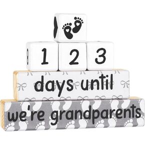 Pregnancy Announcement, Baby Reveal Countdown Due Date Blocks- Weeks/Days Until We're Parents, Pregnancy Countdown Blocks, New Parents To Be First Time Mom Gifts, Gender Reveal Baby Shower Gifts
