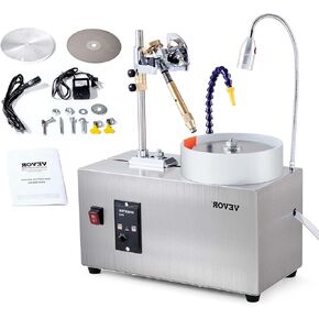 VEVOR Gem Faceting Machine, 180W Jade Grinding Polishing Machine 0-2980RPM Adjustable Rotating Speed, Rock Jewel Angle Polisher with Precise Mechanical Manipulator & Scale Gem Jade Stone Crystal
