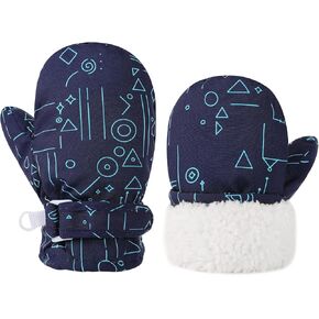 Toddler Gloves Kids Mittens Winter Warm Lined Fleece Gloves Waterproof Snow Baby Mitten for Boys Girls