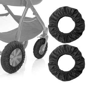 Baby Stroller Wheel Cover - Noise Reducing & Anti-Scratch Cart Wheel Tire Protectors Accessories, 2 Pcs (L)