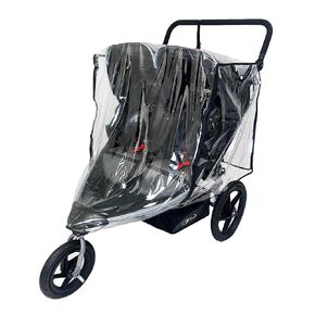 SASHA'S Rain and Wind Cover for Bob Gear Revolution Flex 3.0 Duallie Double Jogging Stroller,Zipper Access, Maximum Coverage, Weather Shield (Jogger not Included)