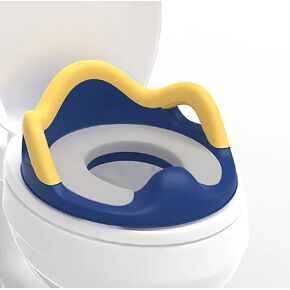 Potty Training Toilet Seat with Sturdy Handles and Non-Slip Toddler toilet seat Attachment, Kids Potty Seat for Toilet. Best Ideal Potty Training for Boys and Girls.