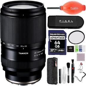 عدسة Tamron مقاس 18-400 مم f/3.5-6.3 Di II VC HLD لكاميرا Canon EF مع ملحقات متقدمة وحزمة سفر (ضمان الولايات المتحدة الأمريكية لمدة 6 سنوات من Tamron) | عدسة كانون EF مقاس 18-400 ملم in Kuwait