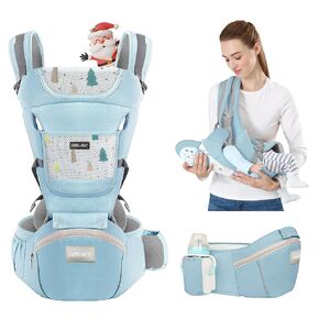 Baby Carrier Newborn to Toddler - Debark Baby Carrier with Hip Seat, 6 in 1 Lightweight and Detachable Infant Carrier for Babies from 0-36 Months, Ideal for Hands-Free Parenting (Grey)