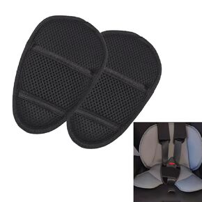 2 Pack Car Seat Seatbelt Crotch Cushion Universal Cushion Crotch Pads,Stroller Crotch Pads for Car Seat Pushchair for Infants Child Kids Comfort Cushion Car Seats Belt Strap Covers(Black)