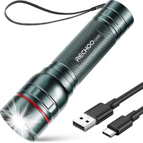 Rechargeable Flashlights High Lumens, G1000 Super Bright Flash Light Pink, Small Zoomable LED Flashlight with 3 Lighting Modes, Portable Tactical Flashlight for Camping Essentials, Gift for Women