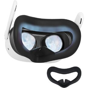 VR Silicone Face Pad for Meta/Quest 3S, Sweatproof Silicone Face Pad for Quest 3S Headset, Washable Lightproof Face Cushion VR Silicone Accessories Compatible with Quest 3S(Black-Q3s)