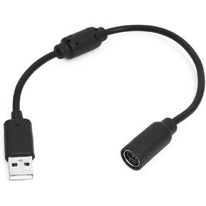 Replacement Dongle USB Breakaway Cable for Xbox 360 Black USB Breakaway PC Cable Cord Adapter Converter for Xbox 360