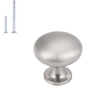 12 Pack Polished Chrome Cabinet Knobs,1-3/16 Inch(29.5mm) Solid Drawer Knobs, Kitchen Cabinet Pulls,Round Dresser Knobs, Modern Drawer Pulls for Dresser Drawers