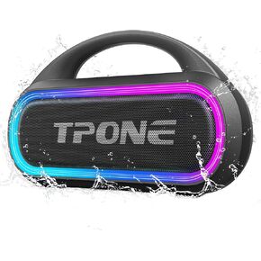 Portable Bluetooth Speaker,30W（Peak） Wireless Speaker for Outdoor Travel,100ft Range,Multi-Colors Rhythm Lights, TWS Pairing, BT5.3,for Home/Party/Outdoor/Beach, (Black)